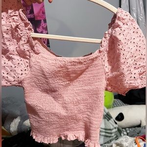 Papaya ruffle top pink